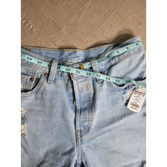 Levi's 501 Womens Size 26 / 2  Shorts  Button Fly Distressed Cuffed Denim (32) - Picture 3 of 11